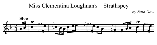 Miss Clementina Loughnan's    Strathspey - staff notation
