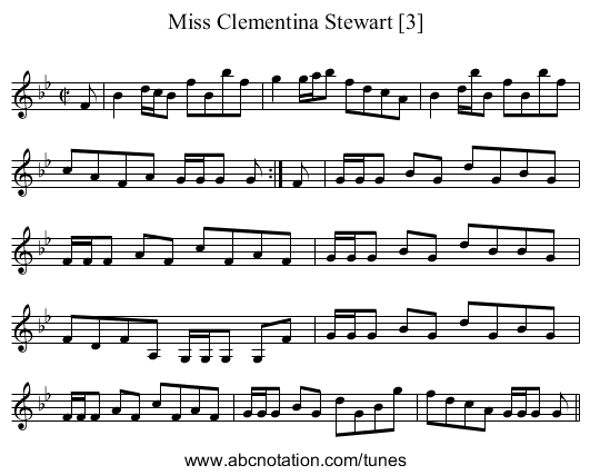 Miss Clementina Stewart [3] - staff notation
