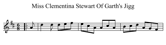 Miss Clementina Stewart Of Garth's Jigg - staff notation