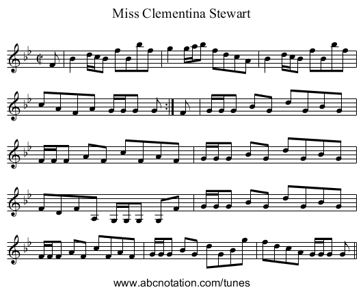 Miss Clementina Stewart - staff notation