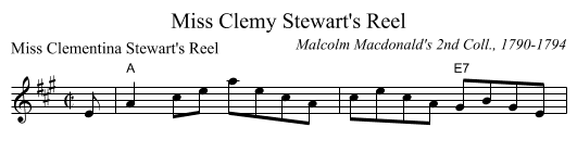 Miss Clemy Stewart's Reel - staff notation