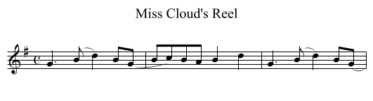 Miss Cloud's Reel - staff notation