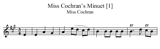 Miss Cochran’s Minuet [1] - staff notation