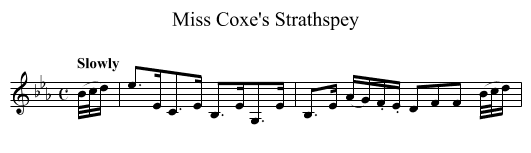 Miss Coxe's Strathspey - staff notation