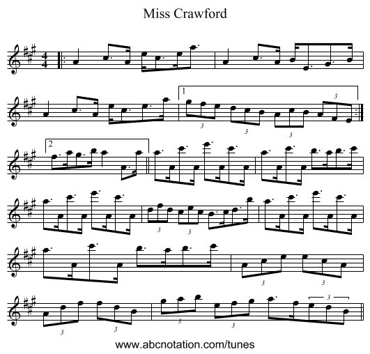 Miss Crawford - staff notation