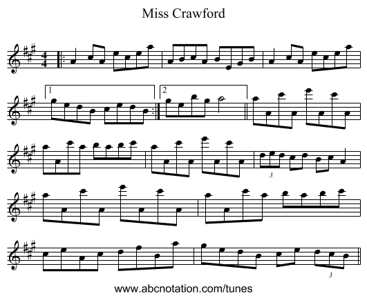 Miss Crawford - staff notation