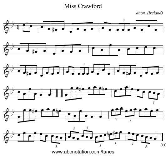 Miss Crawford - staff notation