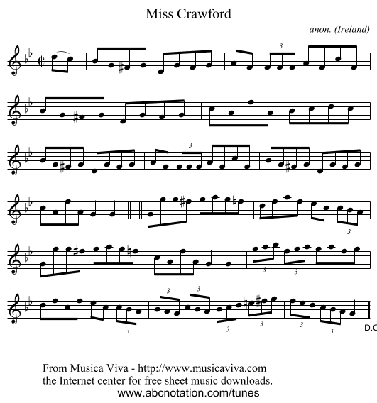 Miss Crawford - staff notation