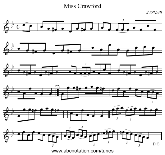 Miss Crawford - staff notation