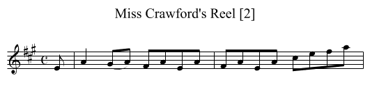 Miss Crawford's Reel [2] - staff notation