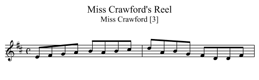 Miss Crawford's Reel - staff notation