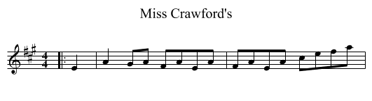 Miss Crawford's - staff notation