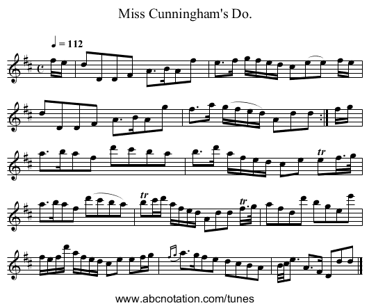 Miss Cunningham's Do. - staff notation