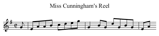 Miss Cunningham's Reel - staff notation