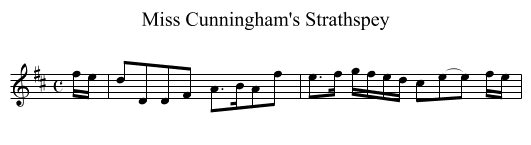 Miss Cunningham's Strathspey - staff notation