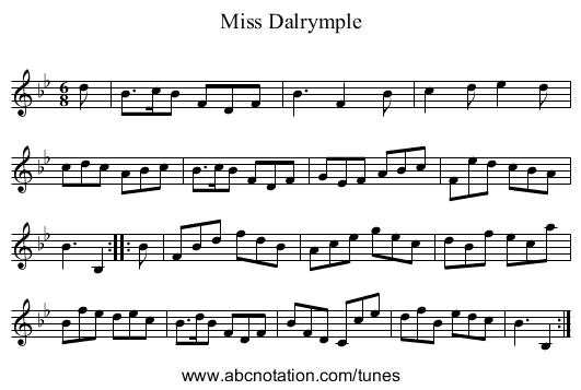 Miss Dalrymple - staff notation
