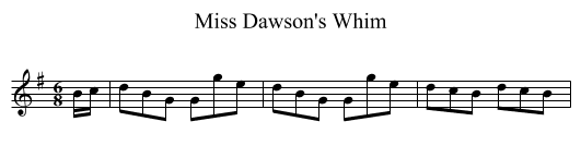 Miss Dawson's Whim - staff notation