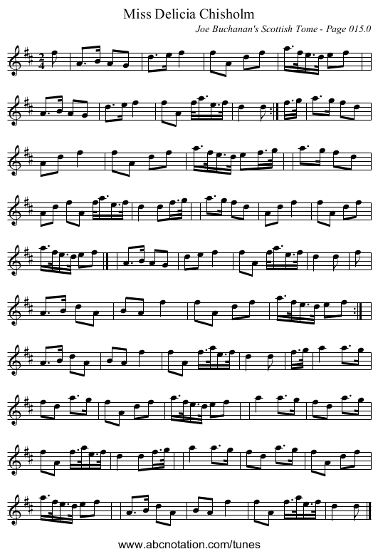Miss Delicia Chisholm - staff notation