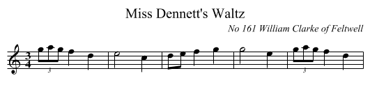 Miss Dennett's Waltz - staff notation