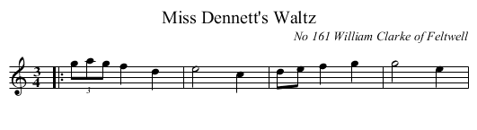 Miss Dennett's Waltz - staff notation
