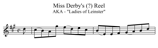 Miss Derby's (?) Reel - staff notation