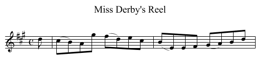 Miss Derby's Reel - staff notation