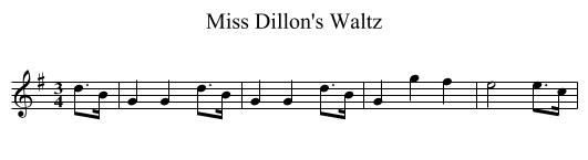 Miss Dillon's Waltz - staff notation