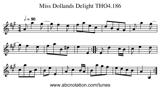 Miss Dollands Delight THO4.186 - staff notation