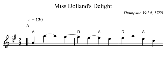 Miss Dolland's Delight - staff notation