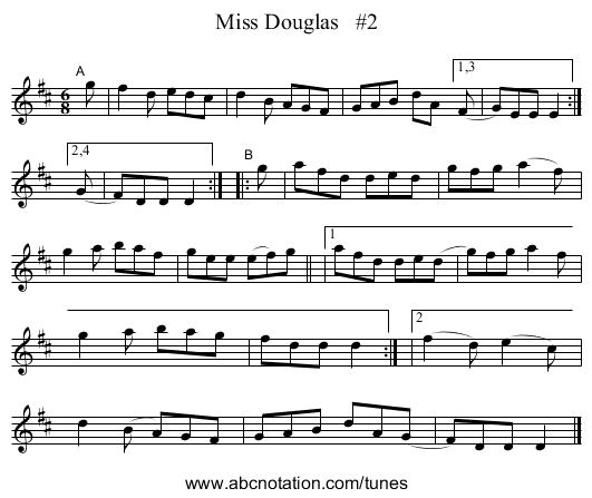 Miss Douglas   #2 - staff notation