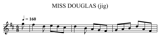 MISS DOUGLAS (jig) - staff notation