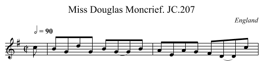 Miss Douglas Moncrief. JC.207 - staff notation