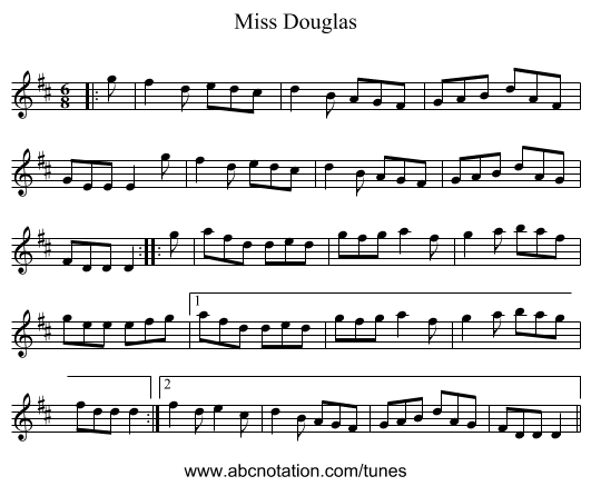 Miss Douglas - staff notation