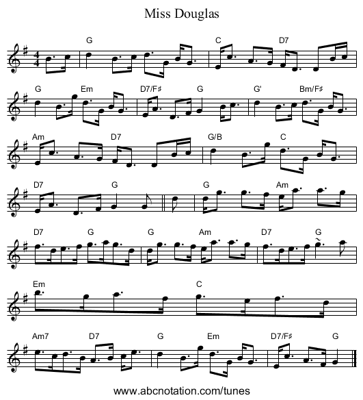 Miss Douglas - staff notation