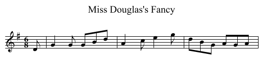 Miss Douglas's Fancy - staff notation