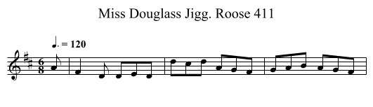 Miss Douglass Jigg. Roose 411 - staff notation