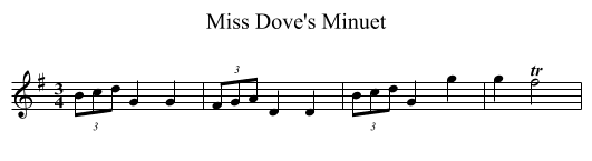 Miss Dove's Minuet - staff notation