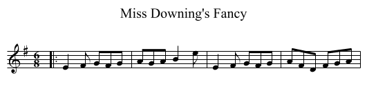Miss Downing's Fancy - staff notation