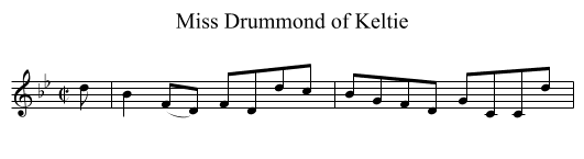 Miss Drummond of Keltie - staff notation