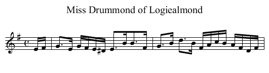 Miss Drummond of Logiealmond - staff notation