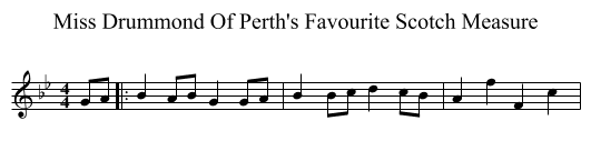 Miss Drummond Of Perth's Favourite Scotch Measure - staff notation