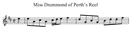 Miss Drummond of Perth’s Reel - staff notation