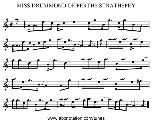 MISS DRUMMOND OF PERTHS STRATHSPEY - staff notation