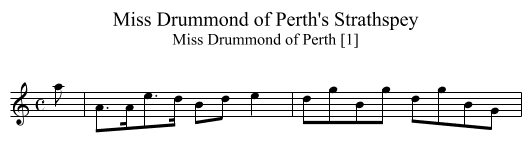 Miss Drummond of Perth's Strathspey - staff notation