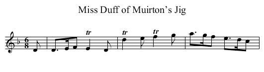 Miss Duff of Muirton’s Jig - staff notation