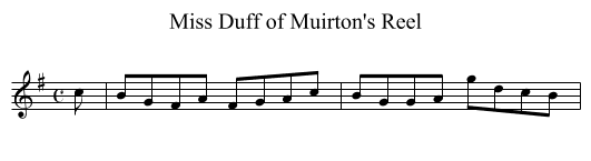 Miss Duff of Muirton's Reel - staff notation