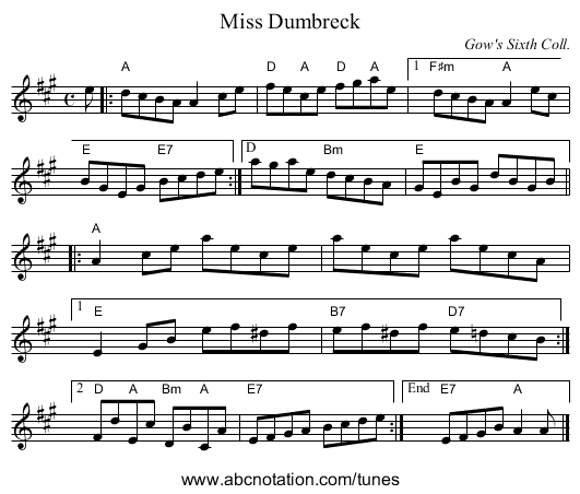 Miss Dumbreck - staff notation