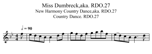 Miss Dumbreck,aka. RDO.27 - staff notation
