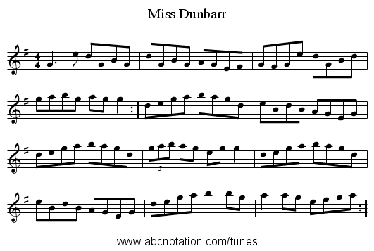 Miss Dunbarr - staff notation