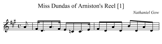 Miss Dundas of Arniston's Reel [1] - staff notation